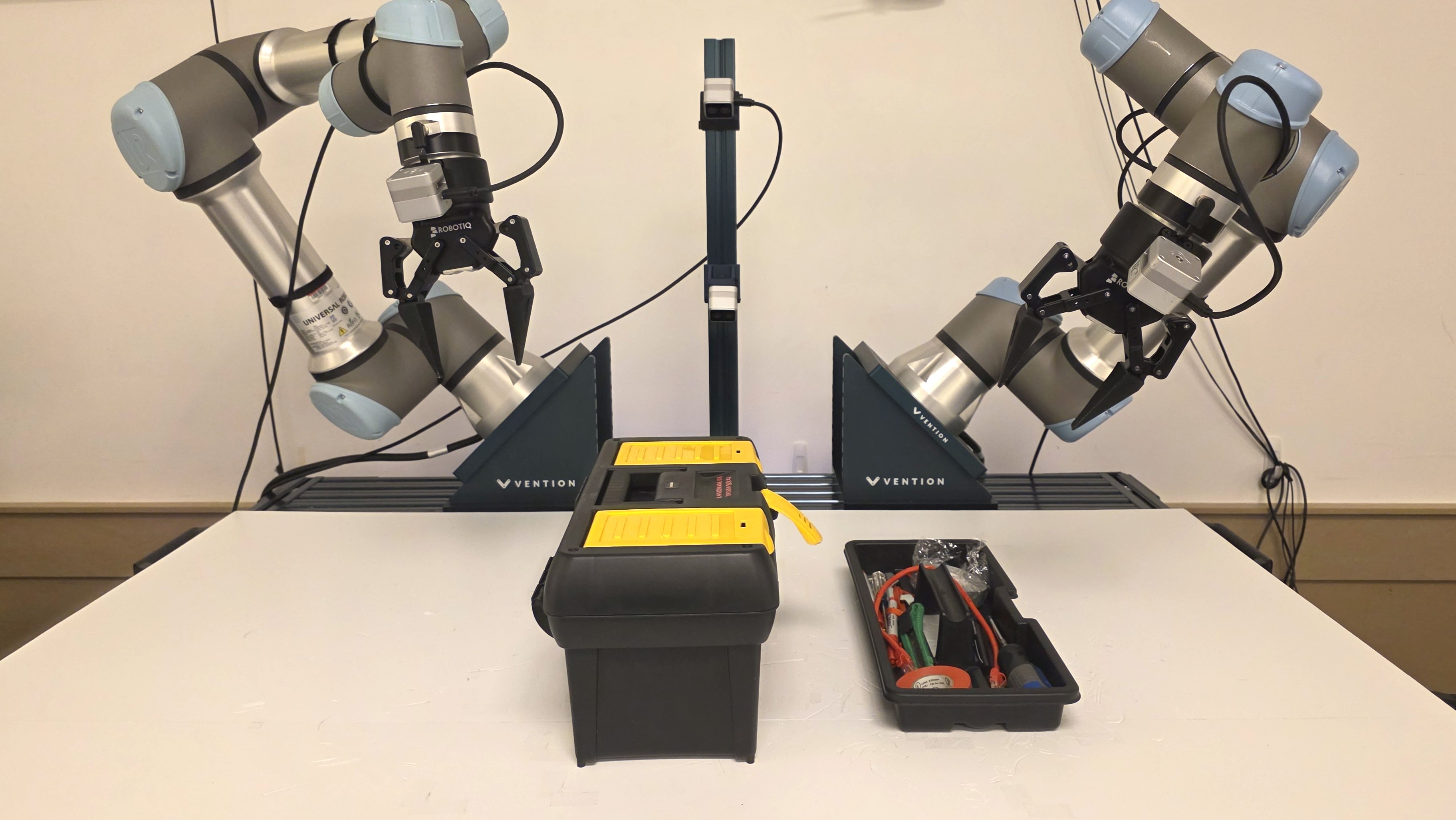 The UR AI Trainer platform shown on Microsoft’s Rho project page; one of the three evaluated embodiments.